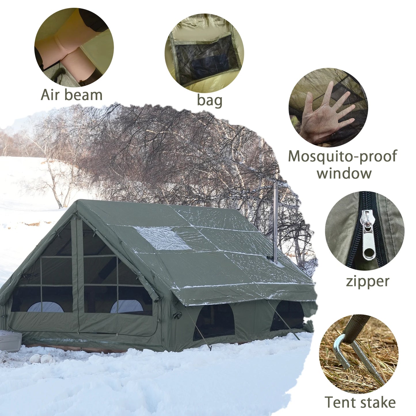 Inflatable Quick Setup Camping Tent Waterproof Family Tent Portable