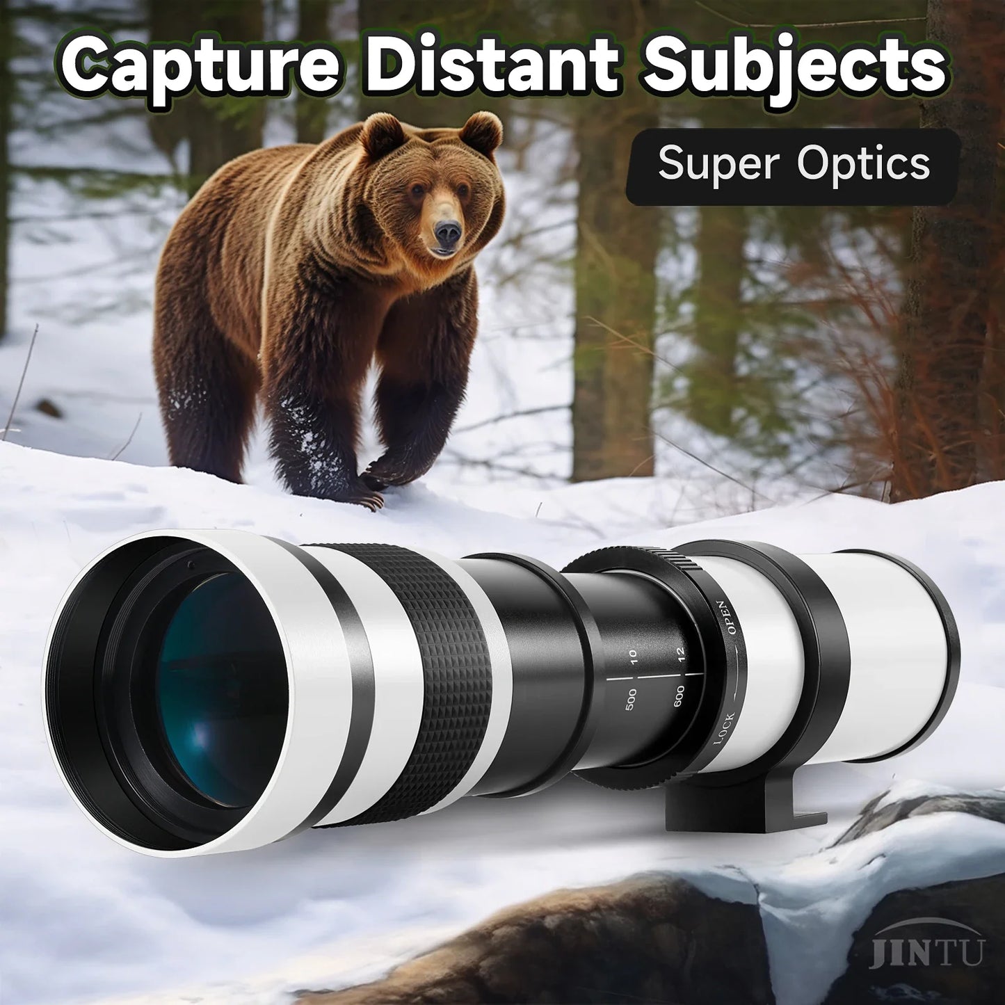 JINTU 420-800mm F/8.3 MF Telephoto Zoom Lens Kit for NIKON D90 D80 D7500 D7200 D7100 D5600 D5500 D5400 D5300 D5200 D5100 D3200