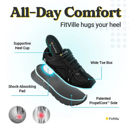 Fitville Men's Lightweight Wide Walking Shoes with Arch Support