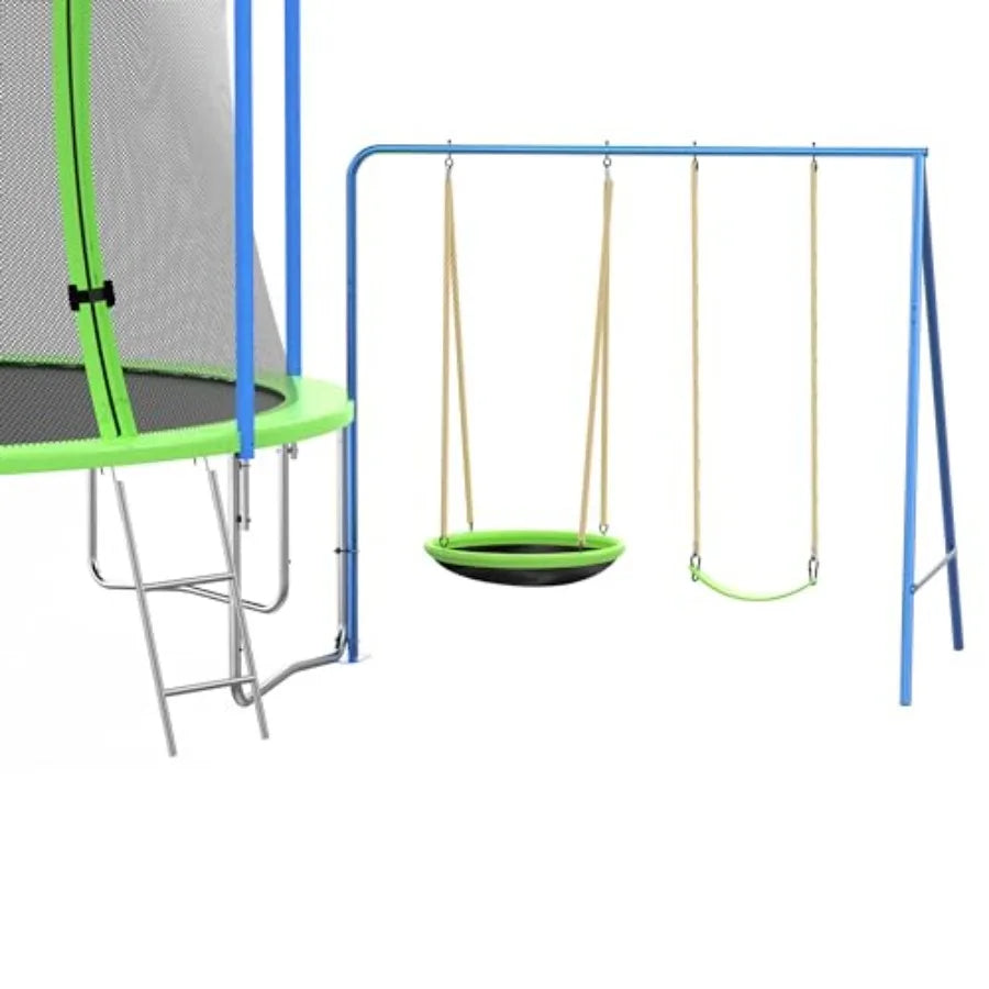 Outdoor Recreational Trampoline For Kids And Teens With Safety Enclosure