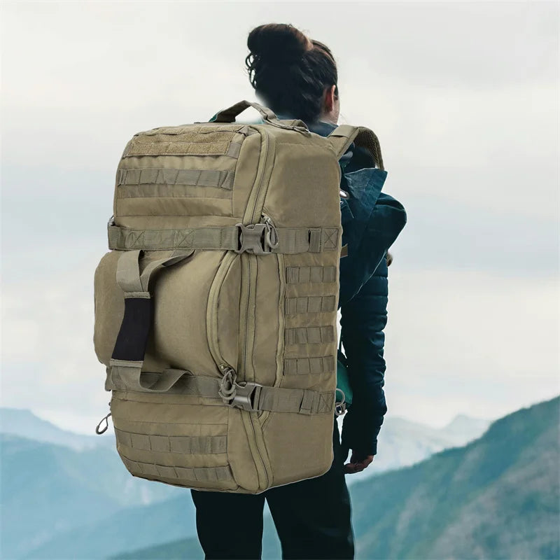 LQARMY Outdoor Mountaineering Bag MOLLE Tactical Backpack Hiking Duffel Bag