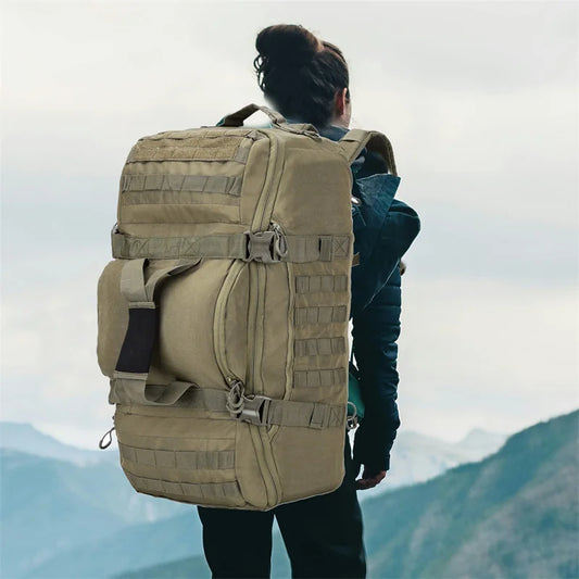 LQARMY Outdoor Mountaineering Bag MOLLE Tactical Backpack Hiking Duffel Bag