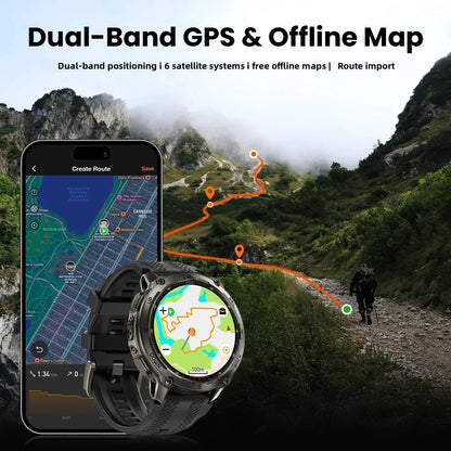 KOSPET Tank T4 Smartwatch GPS Maps 10ATM Waterproof Heart Rate