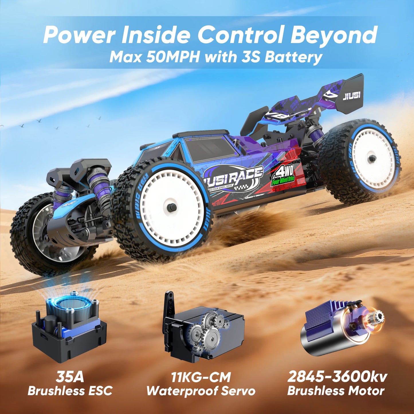 JIUSI WB12 Pro 4WD Brushless RC Car Off Road Racing