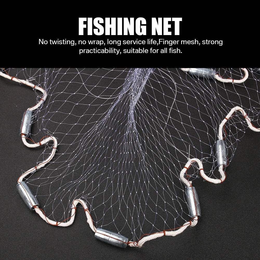 Saltwater Cast Net With Small Mesh Aluminum Sinker