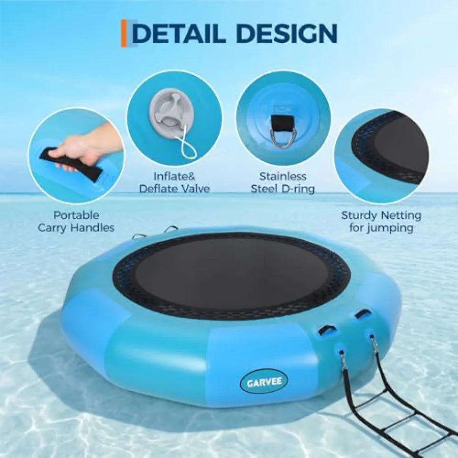 Inflatable PVC Water Trampoline With Electric Pump And Rope Ladder