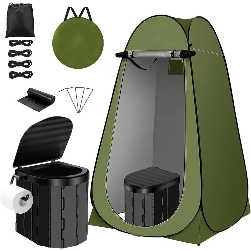Compact Camping Toilet Privacy Tent Washable Shower Kit