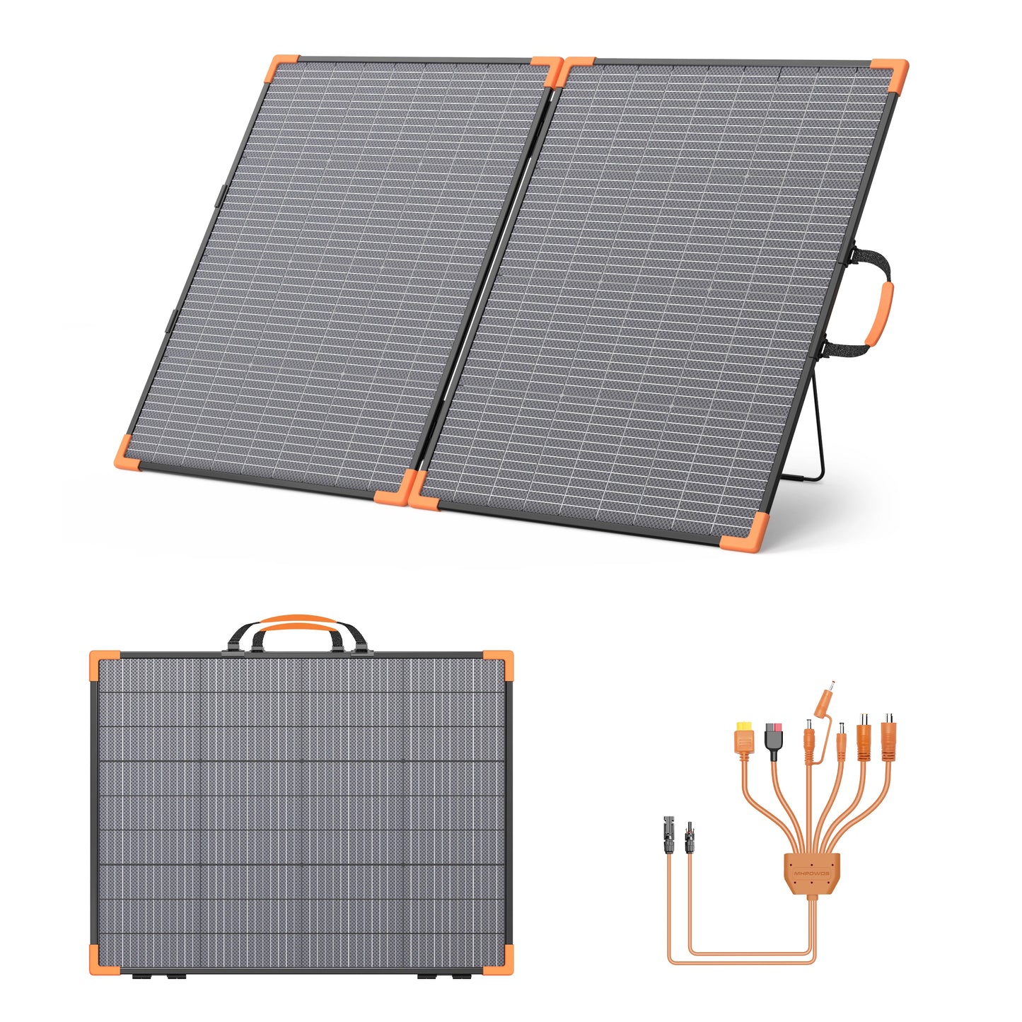 MHPOWOS Foldable Solar Charger 200W Bifacial IP68 For Camping
