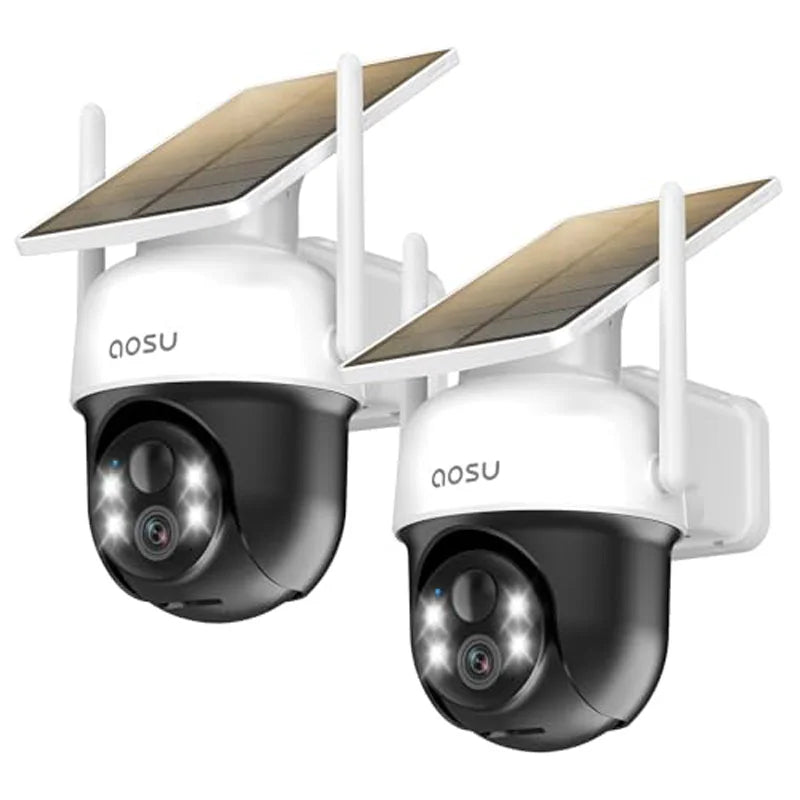 AOSU 3MP Solar Security Camera With Two Way Audio Wireless