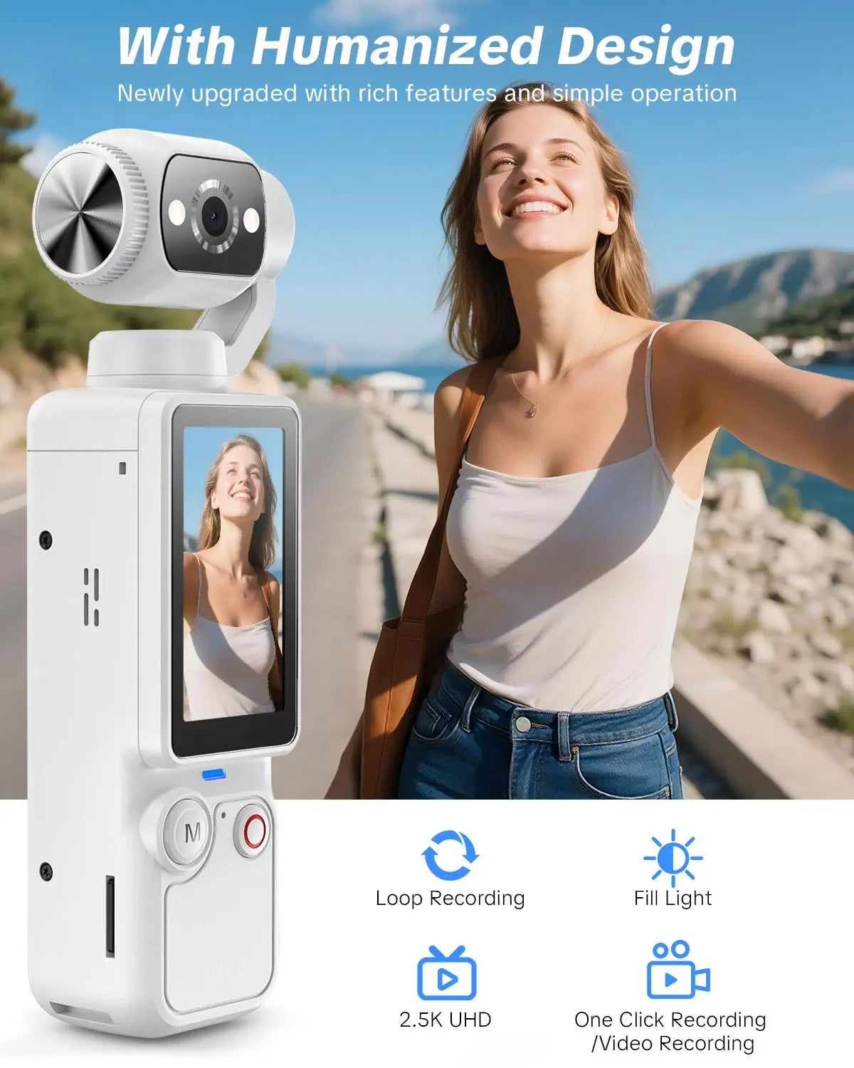 W&O Portable 1MP Digital Camera With 4K Video And Rotating Lens