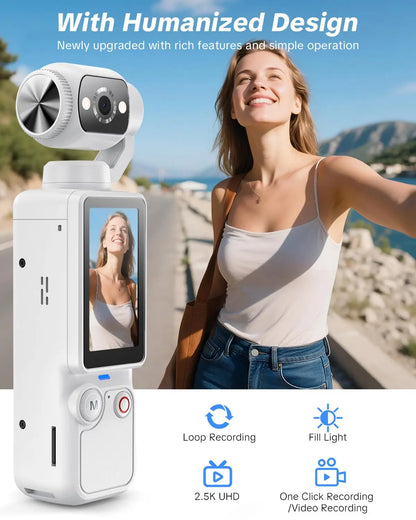 W&O Portable 1MP Digital Camera With 4K Video And Rotating Lens