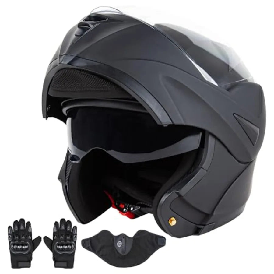 Motorcycle Street Riding Helmet Polycarbonate Shell DOT Approved Dual Visor