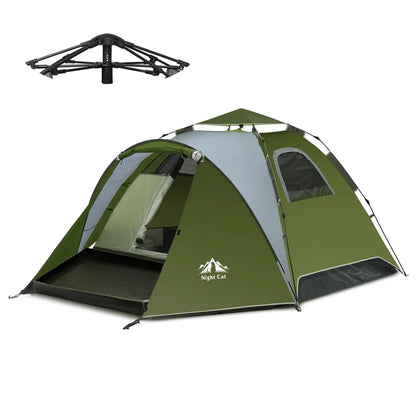 Night Cat Pop Up Tent For 2-3 Persons With Rainfly
