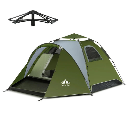 Night Cat Pop Up Tent For 2-3 Persons With Rainfly