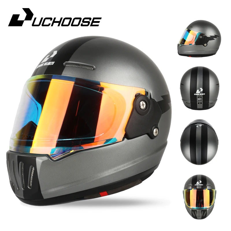UCHOOSE Retro Motorcycle Helmet DOT Open Face Classic Style