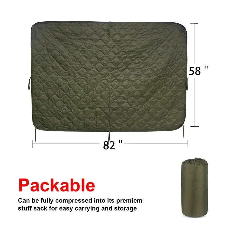 Tactical Army Poncho Liner Camouflage Water Repellent Woobie