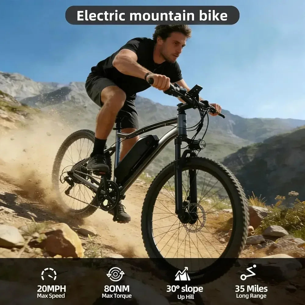 7-Speed 750W Electric Mountain Bike Unisex Folding With 25 MPH