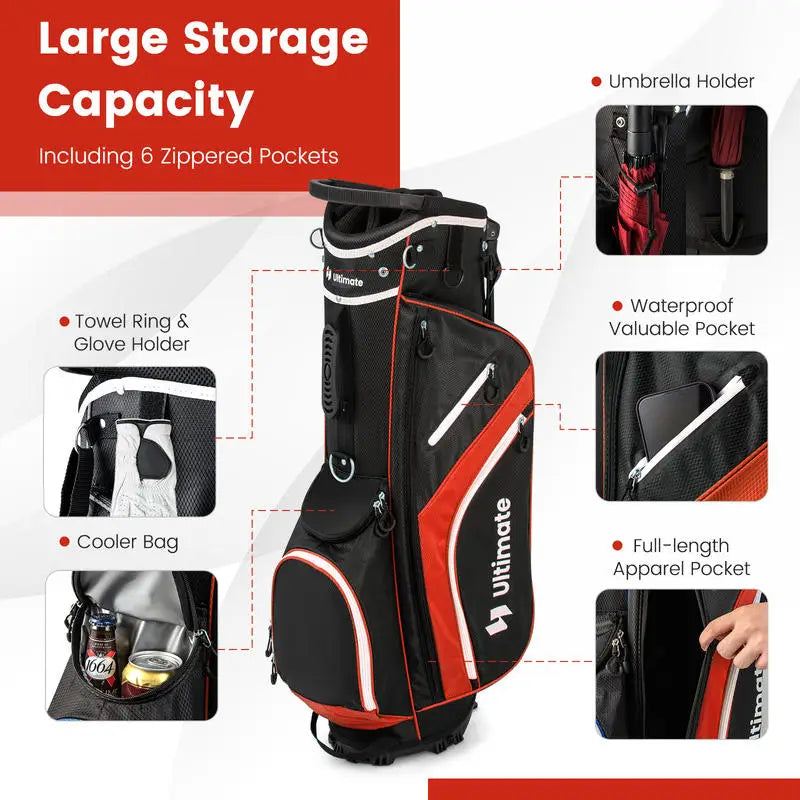 Lightweight Golf Stand Bag With 14 Way Top Dividers And 6 Pockets