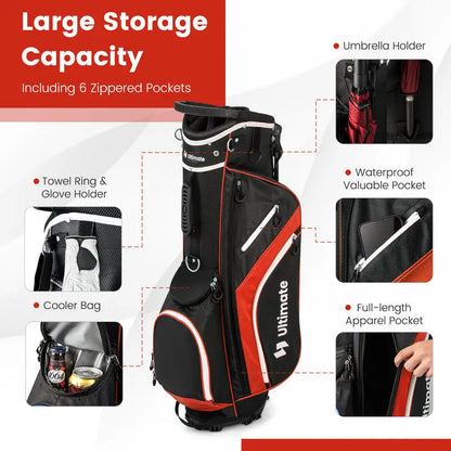 Lightweight Golf Stand Bag With 14 Way Top Dividers And 6 Pockets
