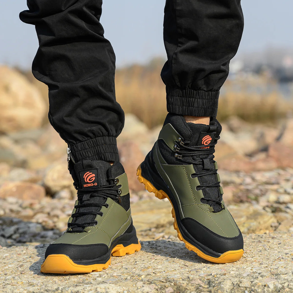 Veigar Men Steel Toe Work Boots Anti Puncture Safety Footwear