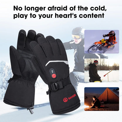 Savior Heated Rechargeable Electric Waterproof Winter Gloves