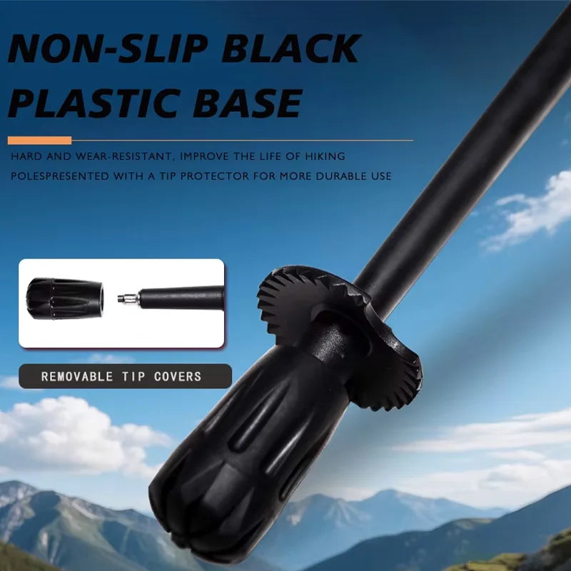 OKHEALING Carbon Fiber Trekking Poles Foldable Hiking Sticks