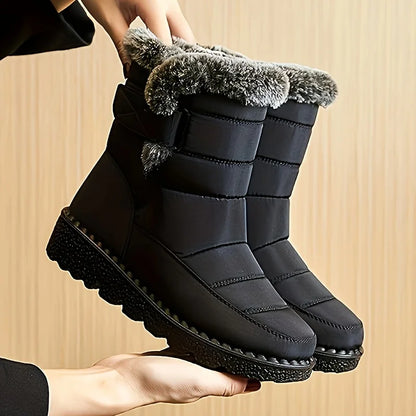 Women Winter Mid Calf Snow Boots Waterproof Plush Lined