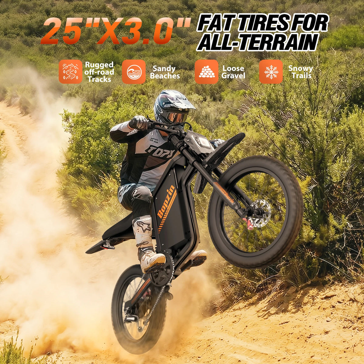 Bopzin Peak 3000W Electric Dirt Bike For Adults With Suspension