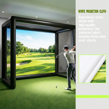 Ejia Inflatable Golf Simulator Enclosure With Projection Screen For Practice