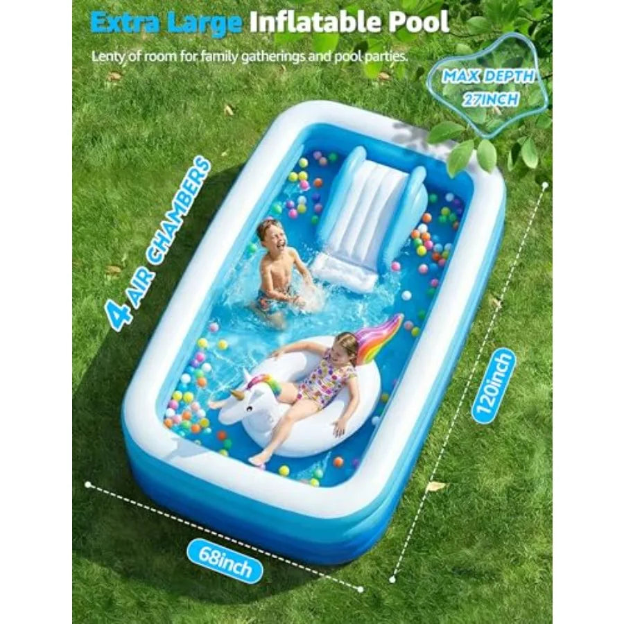 Backyard Inflatable Pool for Adults and Pets at Home