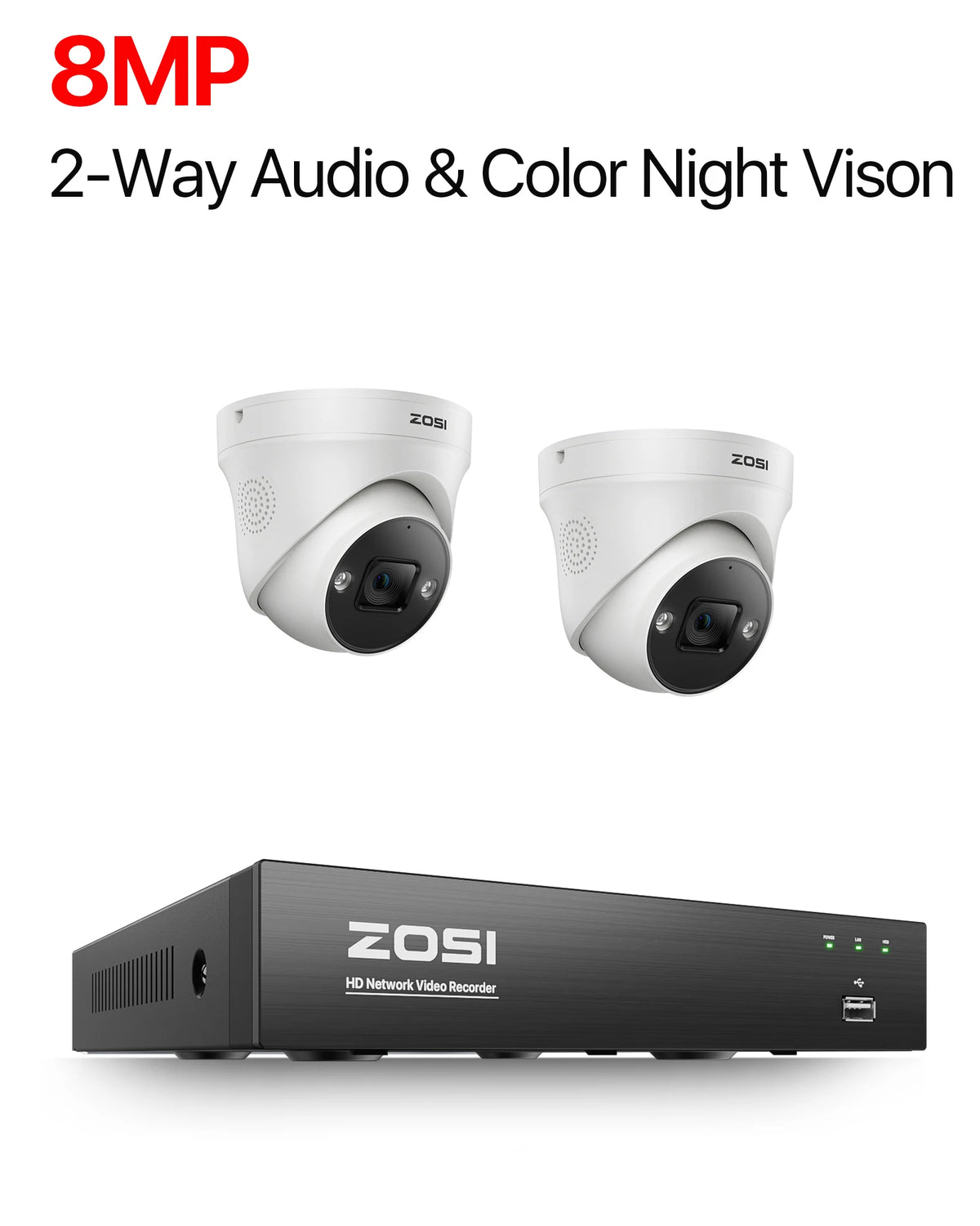 ZOSI 4K 8MP PoE Camera System With 8 Channel NVR