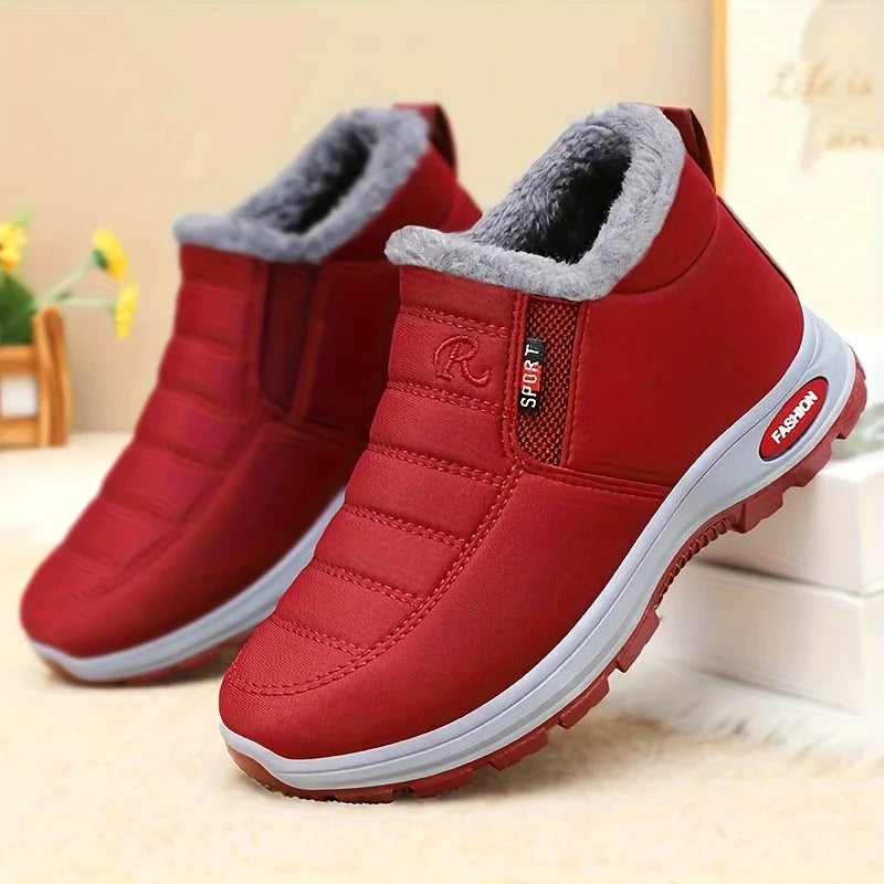 Waterproof Fleece Lined Winter Snow Boots With Side Zipper