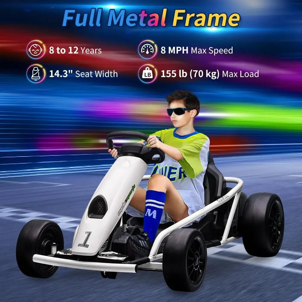 HiMISS Ride On Go Kart Dual 300W Motors 24V For Kids