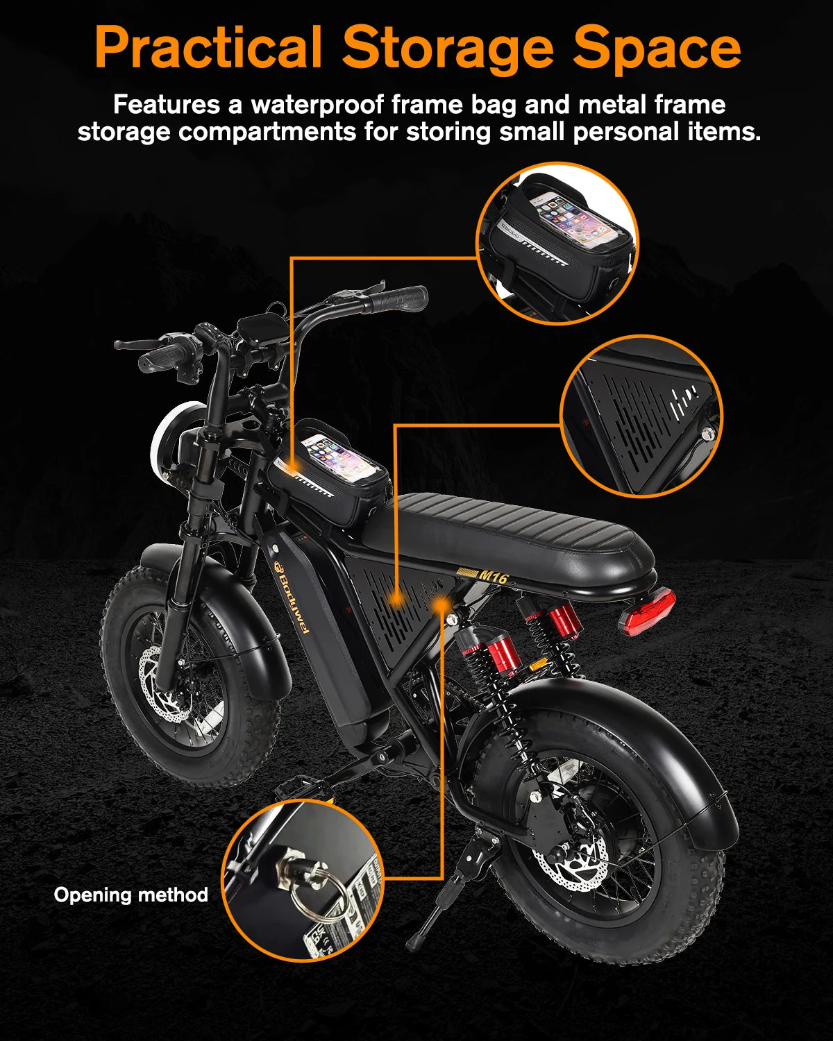 Bodywel M16 Pro Fat Tire Electric Bike With Removable Battery