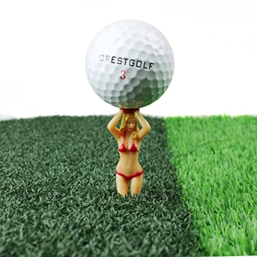 Colored Golf Tees, 3 inch Golf Practice Novelty Tees, White Elephant Stocking Stuffer Gifts for Golfer Fun Gift, 6 Pcs
