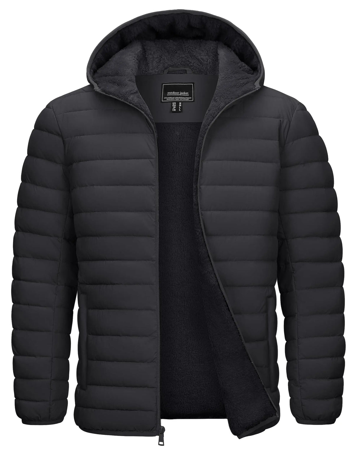 Cavva Mens Hooded Puffer Jacket Sherpa Lined Winter Coat