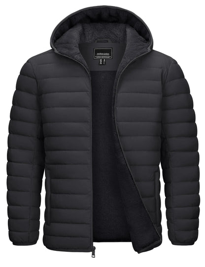 Cavva Mens Hooded Puffer Jacket Sherpa Lined Winter Coat