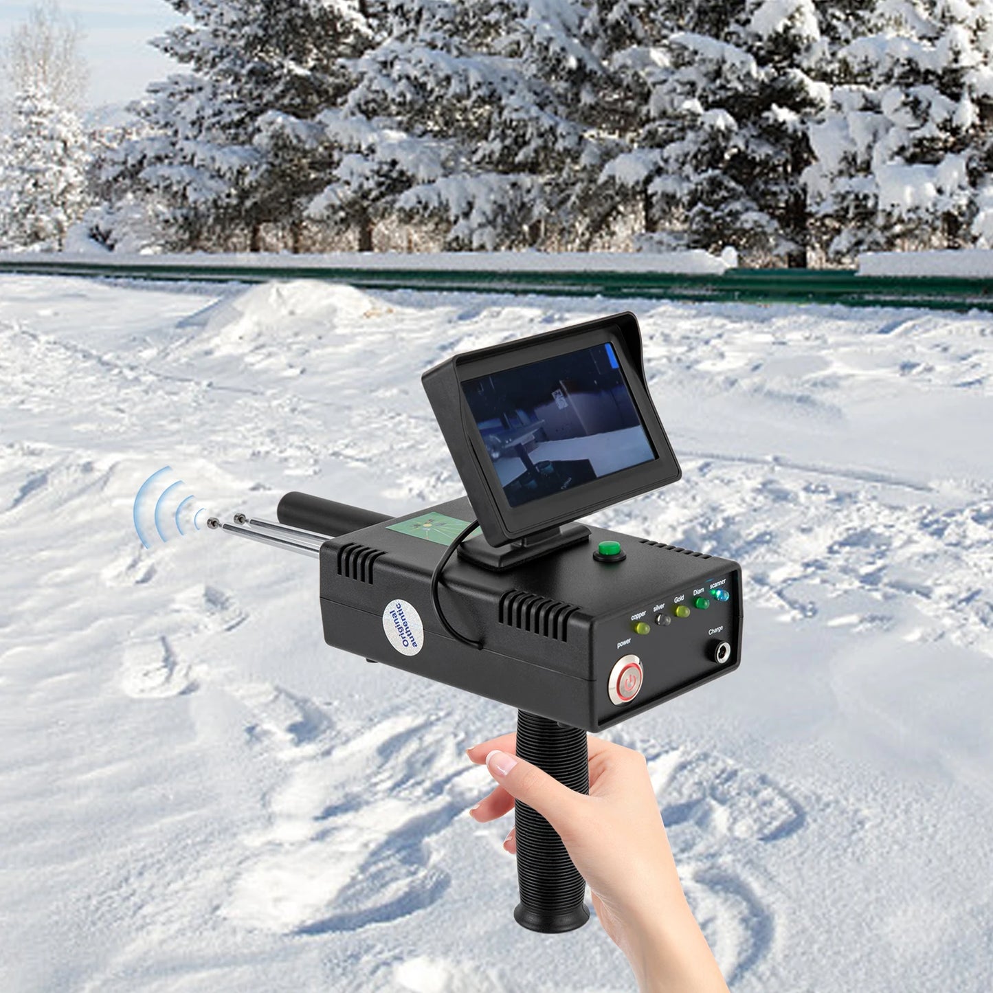 Metal Detector With 3D LED Display Remote Underground Treasure Scanner