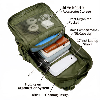 ReFire Gear Field-Ready Molle Backpack With Large Capacity And Pockets