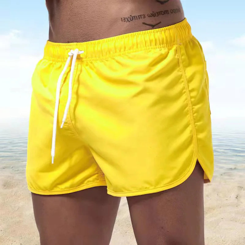 Men's Quick Dry Swim Shorts With Drawstring And Pockets