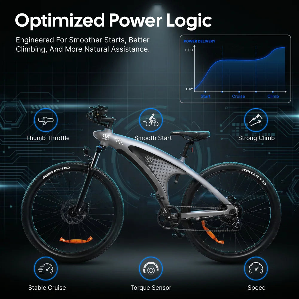 HUANCI Q5 Mountain Electric Bike 48V 20Ah Hydraulic Disc Ebike