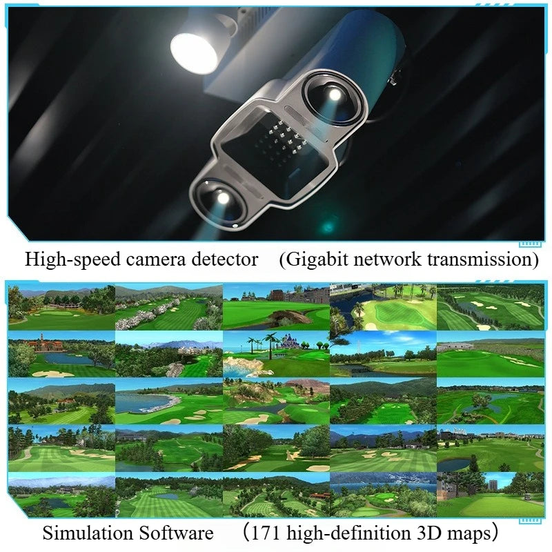 PGM MNQ001 Golf Simulator for Home Use 3D Swing Analyzer with Launch Monitor Indoor Training System & Virtual Course