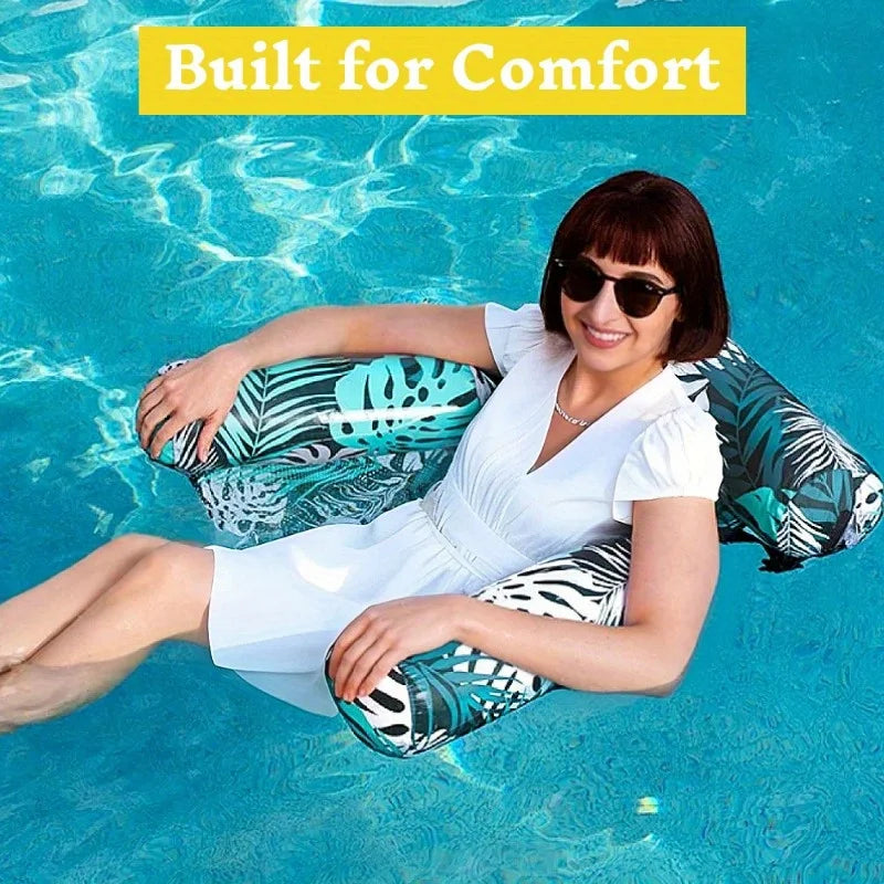 Inflatable Leaf Pool Chair Lounger for Adults Floating Pool Float