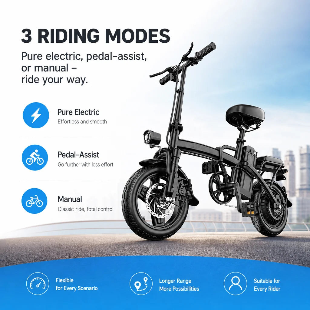 Portable 500W Folding Electric Bike For Urban Commuting