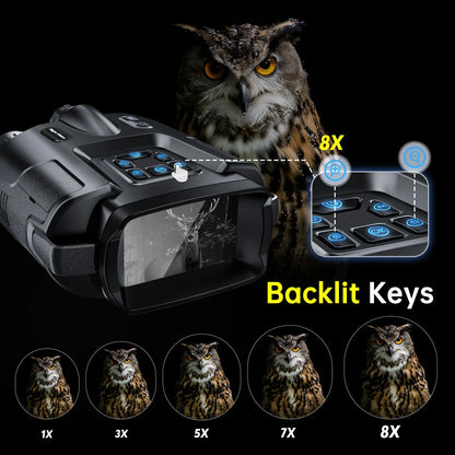 DIYIMIN 4K Low-Light Imaging Binoculars Rechargeable Infrared 8x Zoom