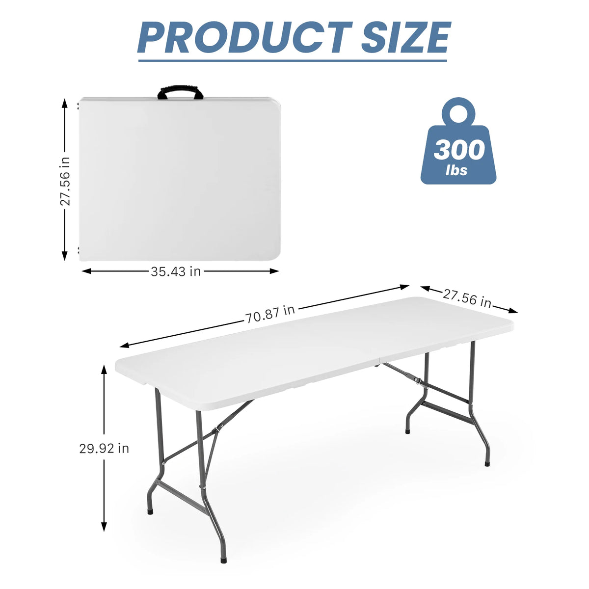 JHK Heavy Duty Folding Camping Table With Carry Handle
