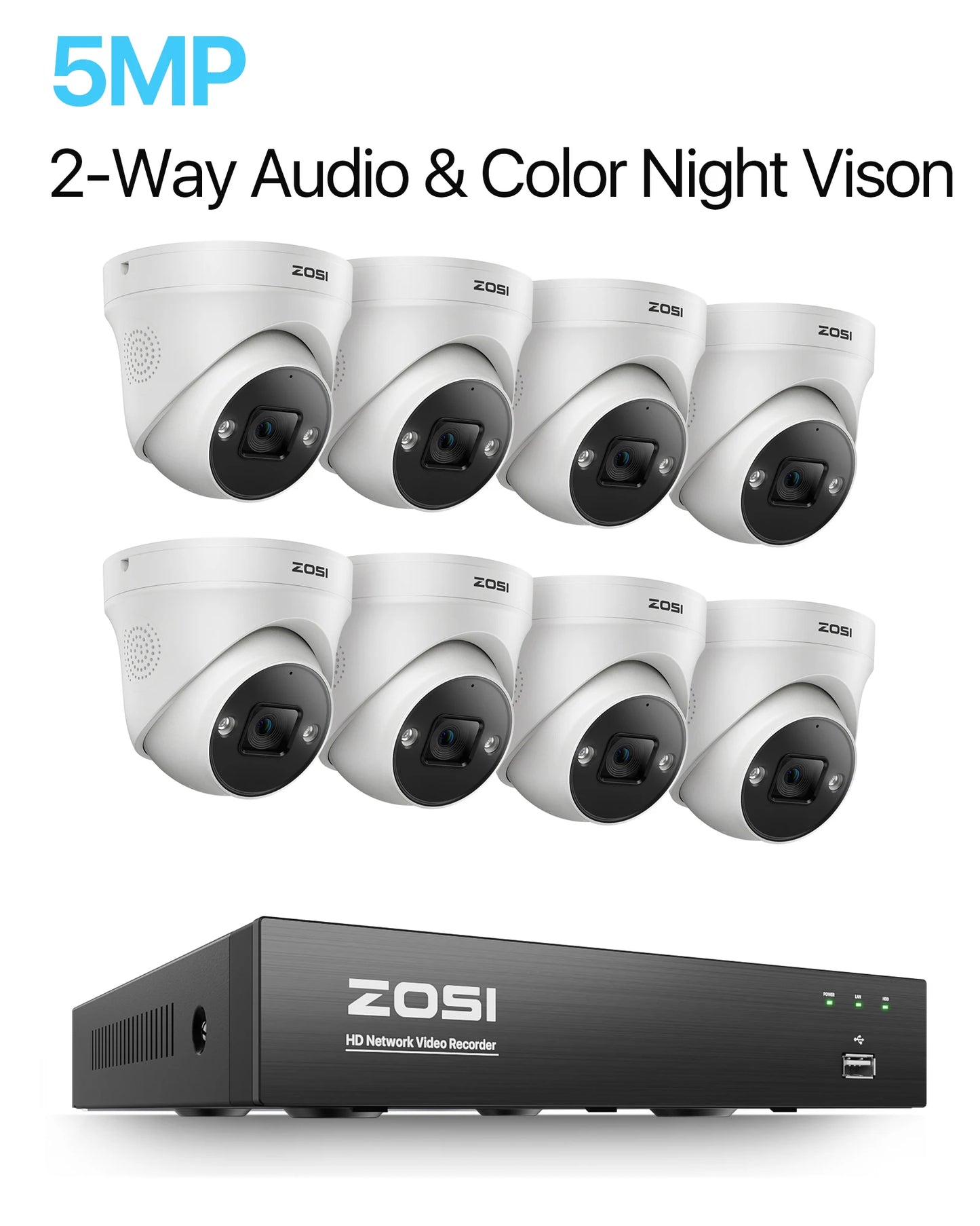 ZOSI 4K 8MP POE Video Surveillance Kit 8Channel NVR System