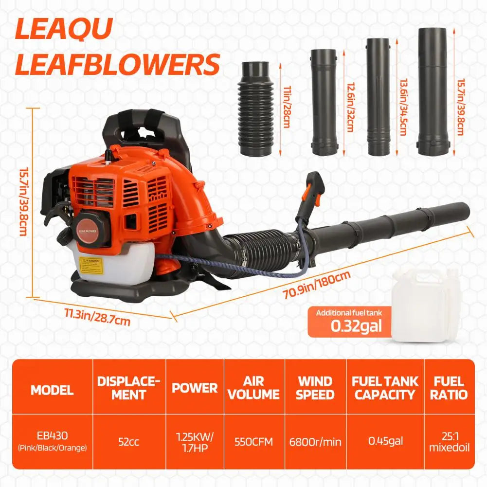 Leaf Blower Backpack Style Gas Powered Garden Blower