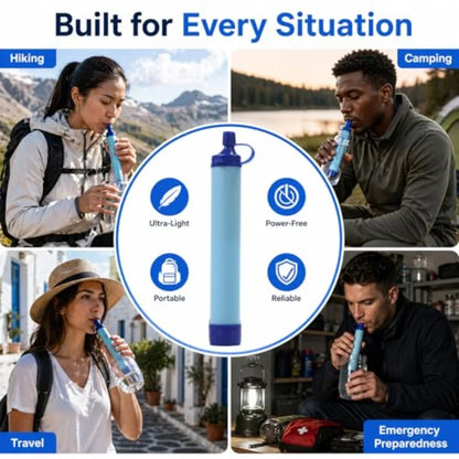 Emergency Water Filter Straw for Camping Hiking Travel and Survival
