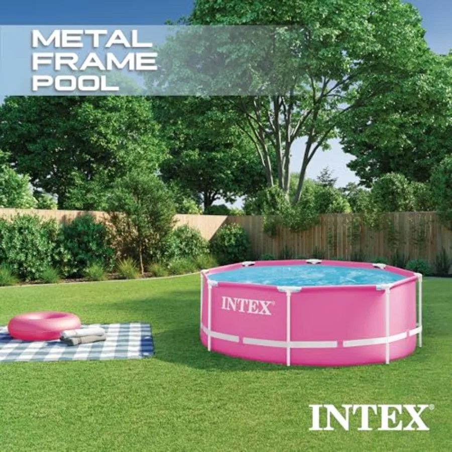 Above Ground Swimming Pool With Metal Frame And Dual Suction Outlet Fittings